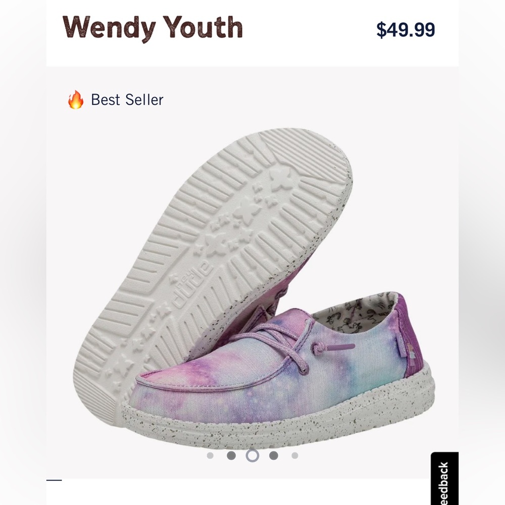HEY Dude Wendy Youth 2-L3 Unicorn Dreamer Smoke Free Home